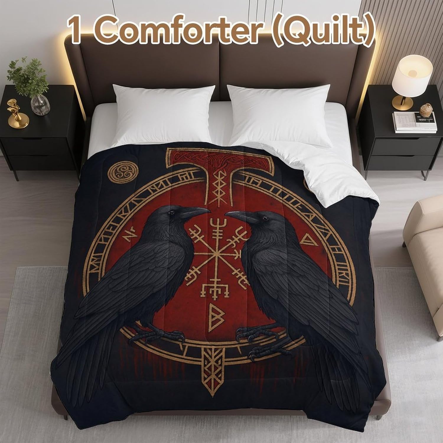 Raven Viking Comforter Bedding Heavy Bed Blanket Soft Warm Fluffy All Seasons Only Quilt 264x229cm