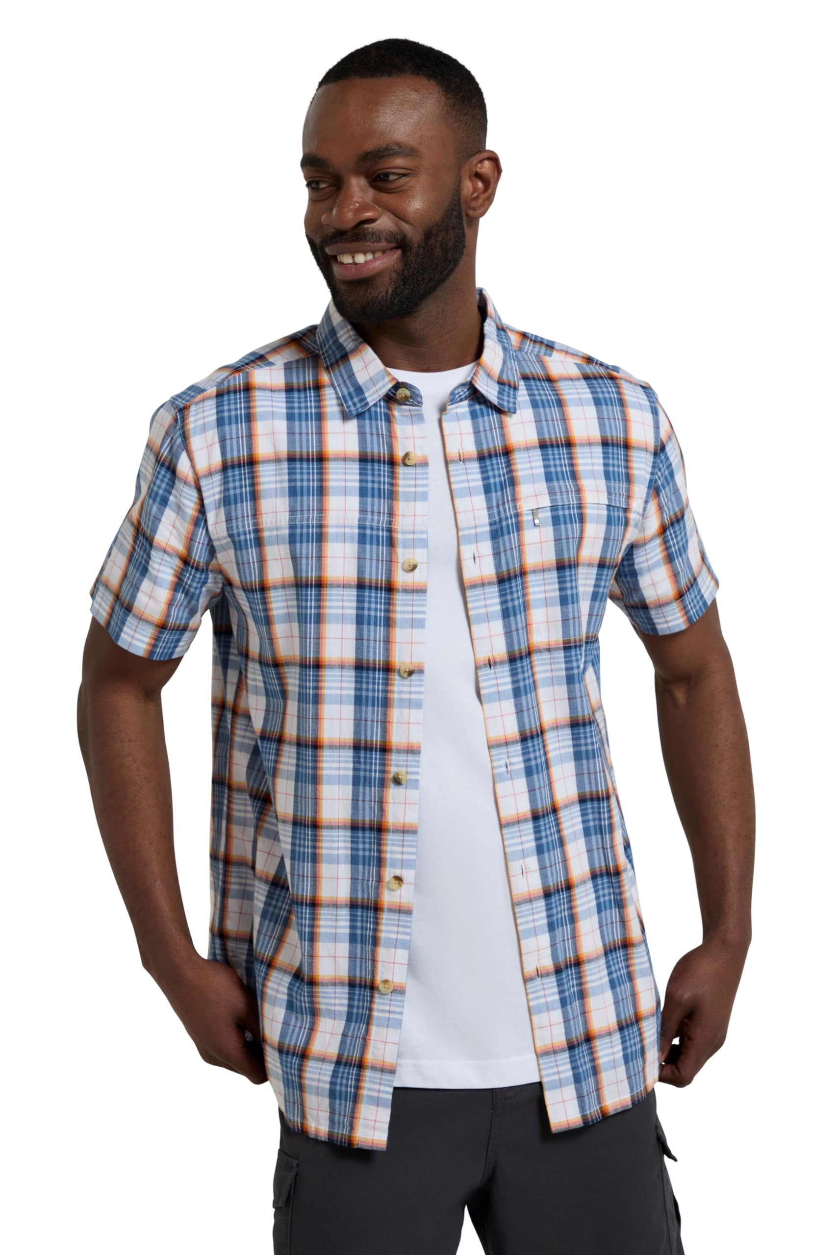 Holiday Mens Short Sleeve Shirt - Blue