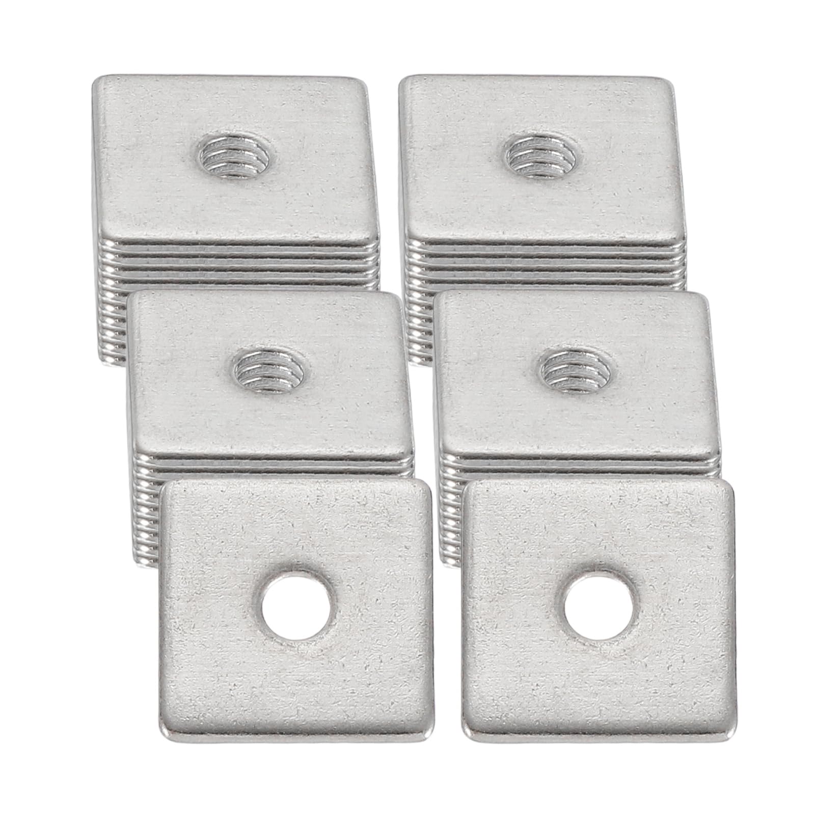 sourcing map 40 Pcs Flat Square Plate Washer, 3MM ID x 14MM OD x 1MM Thick 304 Stainless Steel Flat Pad Spacer Gasket for Bolts Factories Bathroom Repair Shops Construction, Silver