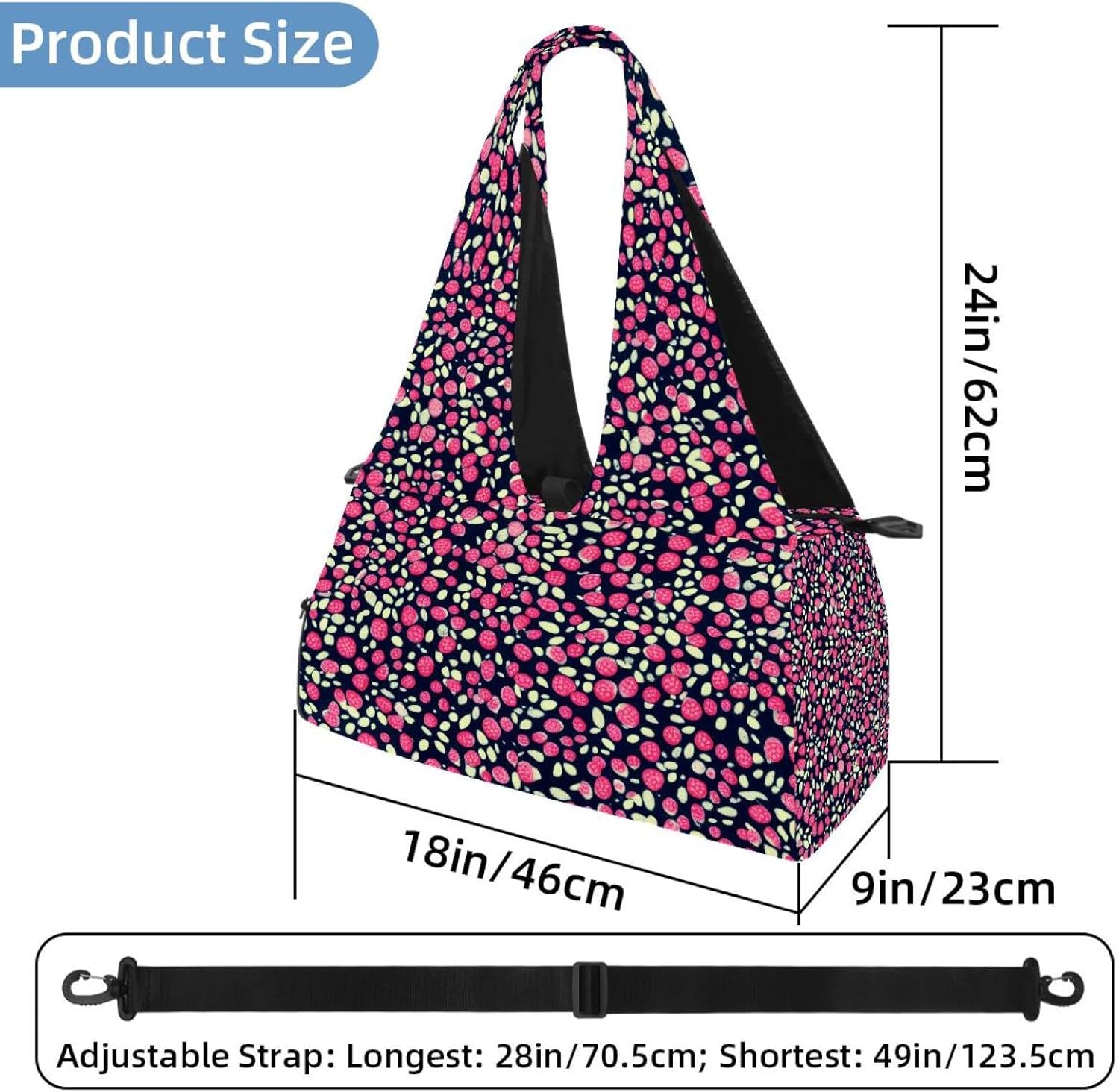 Yoga Mat Bag, Gym Workout Bag with Shoe Compartment, Cherry Pilates Bag for Women, Quick Access Storage Yoga Tote Bag for Sports Travel Office