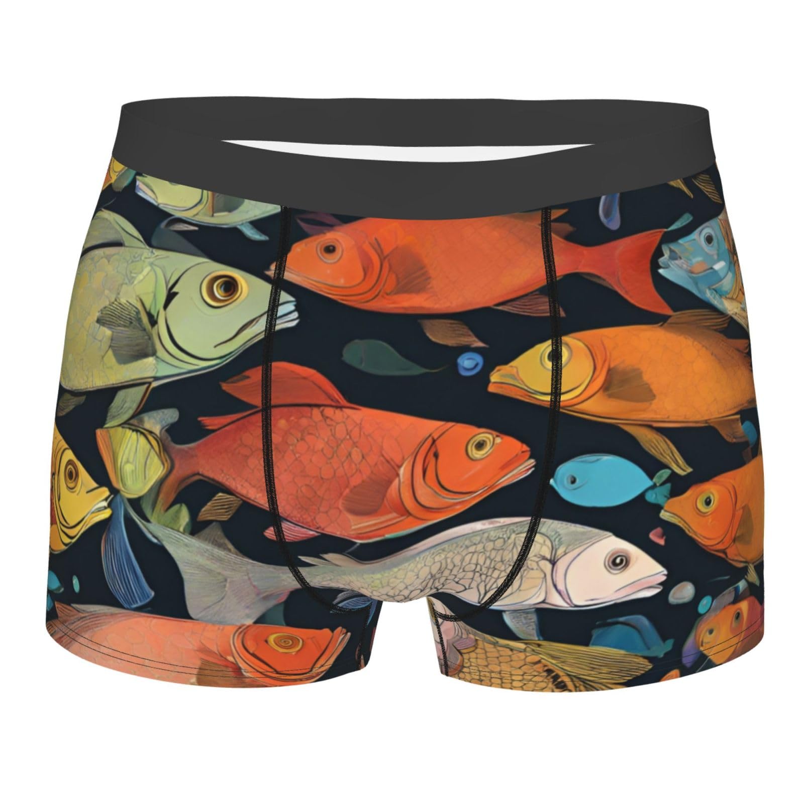 Kwqdozf Men's As Pic Novelty,Fishing Bait- Boxer Briefs,Comfort Fit Boxer Trunks With Soft Fabric,Stretch,Underwear For