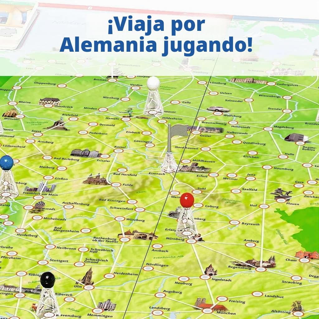 Juego Familiar Ravensburger 26492, Viaje a Alemania, clásico Familiar a Partir de 8 años, Juego de Mesa, Viaje por Alemania, Juego de Mesa a Partir de 8 años para hasta 6 Jugadores