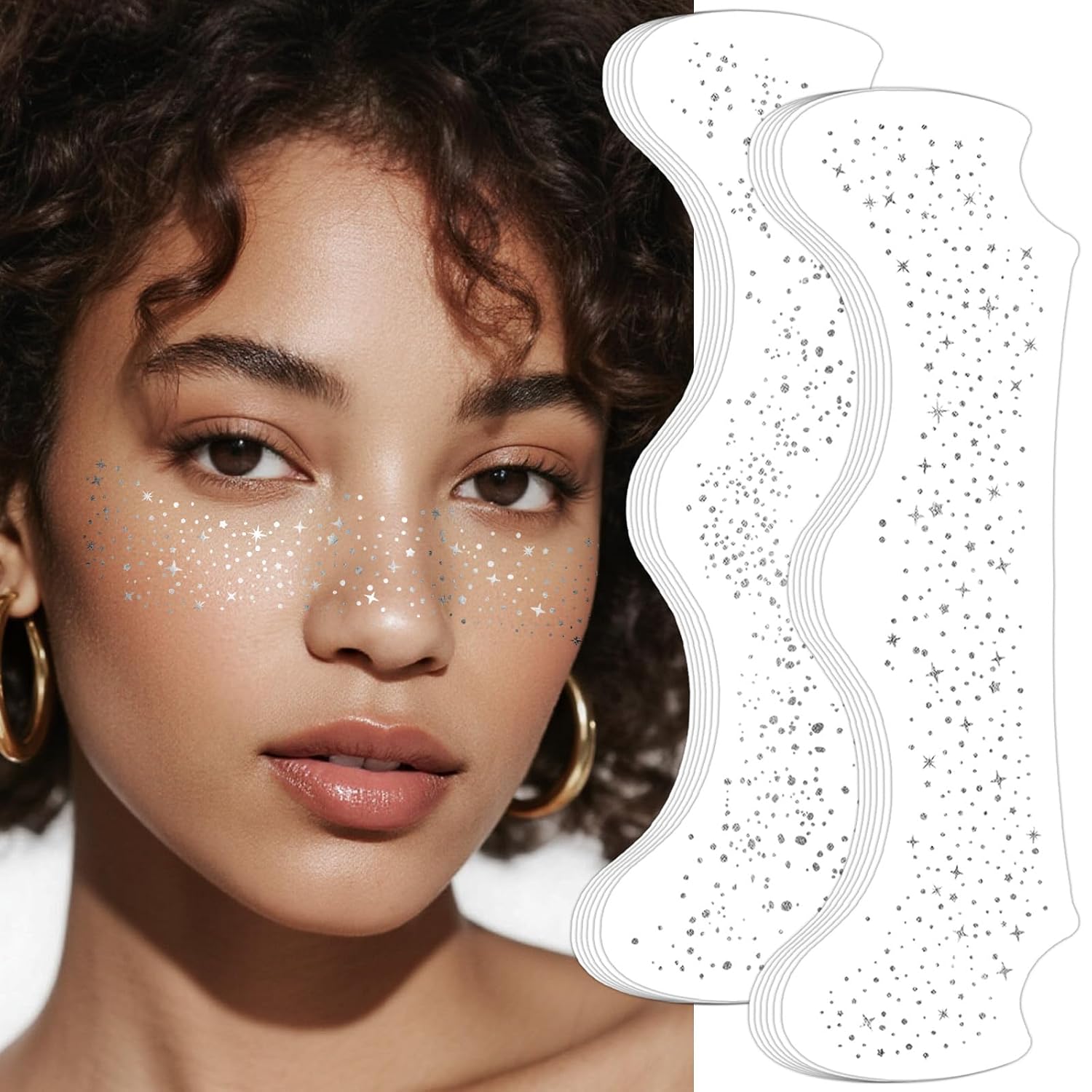 24pcs Glitter Freckles Temporary Tattoos for Parties