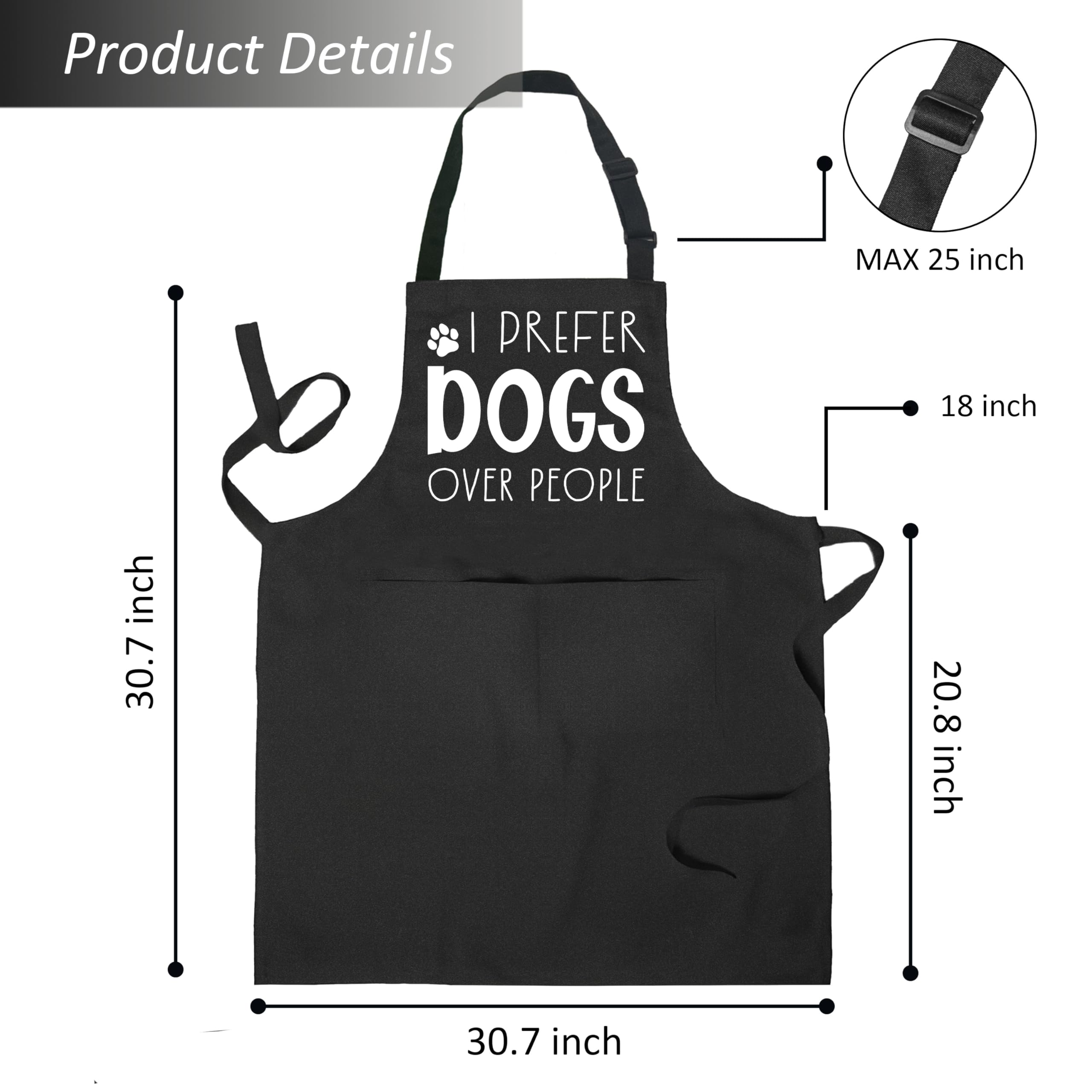 Delantales divertidos para perros para mujeres y hombres con bolsillos, regalos para amantes de los perros, dueños, peluqueros, mujeres, delantal impermeable ajustable para cocinar, cocina