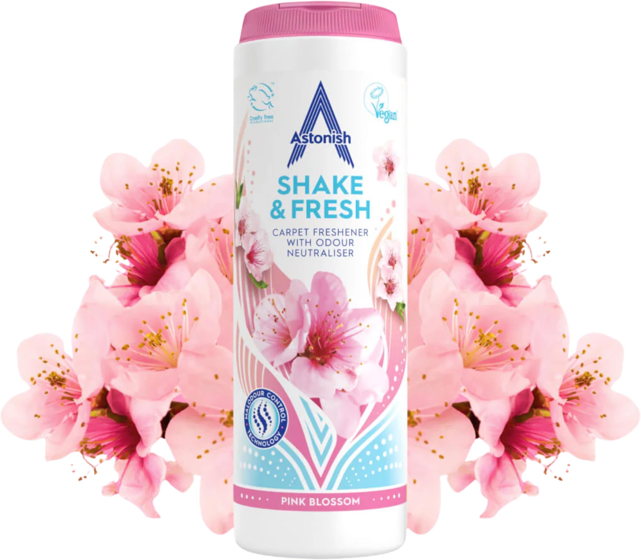 350g Shake Fresh Pink Peony Carpet Odor Eliminator Powder - Pet Smell Neutralizer, Vacuum Safe for a Long Lasting Room Scent, Floor Refresher, Home Deodorizer, Soft Floral Fragrance