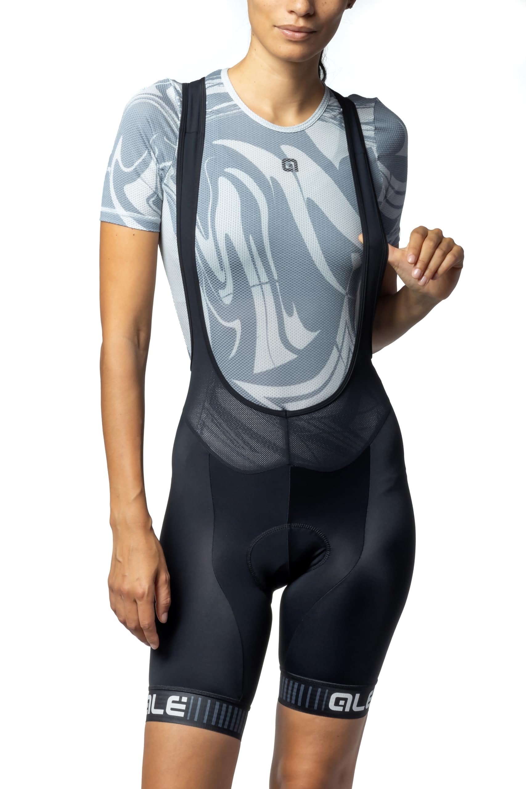 Alé Cycling Women's Pragma Traguardo Bib Shorts, Black/White, XS