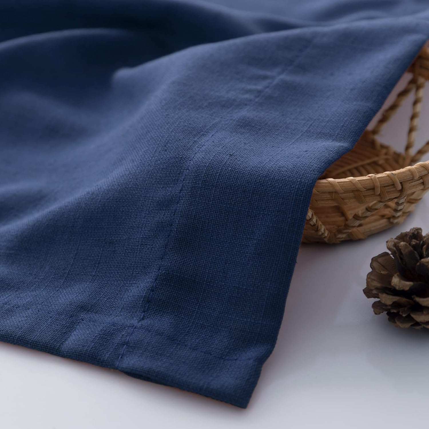 Dark Blue Curtains 63 Inch Length for Boys Bedroom 2 Panel Back Tab Pocket Lightweight Breathable Semi Transparent Light Reducing Navy Curtain for Living Room Kids Nursery Playroom Game Midnight Blue