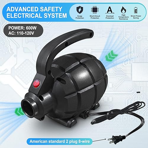 Miniatura 3 de Triclicks Bomba de aire eléctrica para pista de aire inflable, gimnasiapisotumblingyogataekwondoejercicio gimnasio fitness entrenamiento Mat