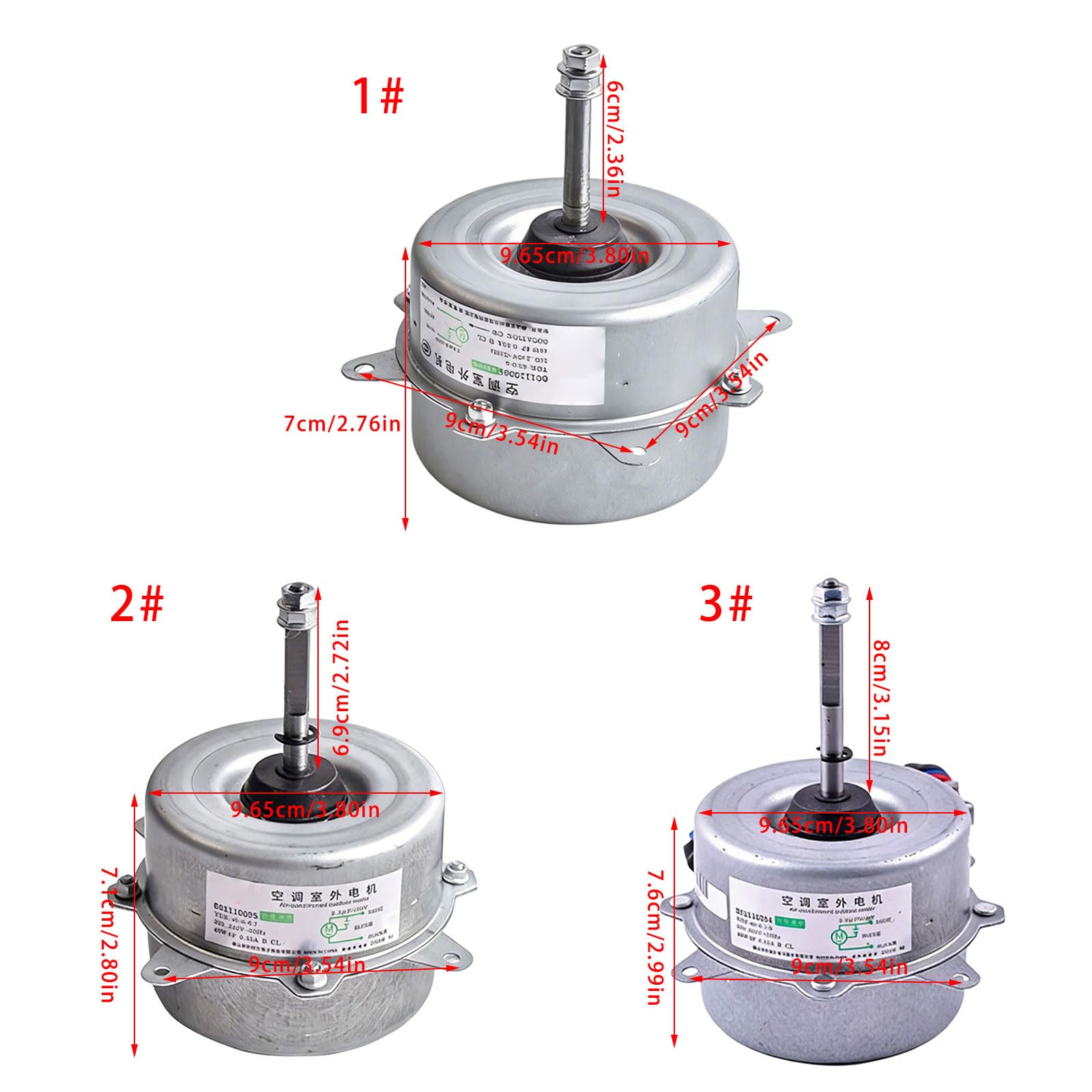 Motor externo de aire acondicionado de ruido 40-6-5/7/7 / 7 accesorios de refrigeración de ventilador de metal acondicionado