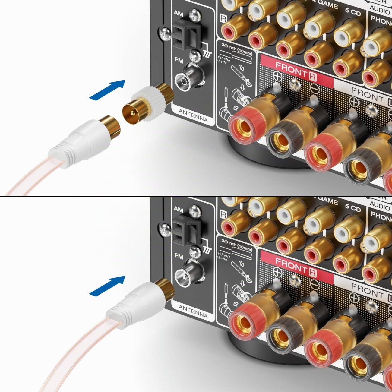 deleyCON 1 Pièce FM AM UKW Antenne Dipole Intérieure Connecteur Coaxial 75 Ohms Récepteur HiFi Stéréo Système Tuner FM Radio