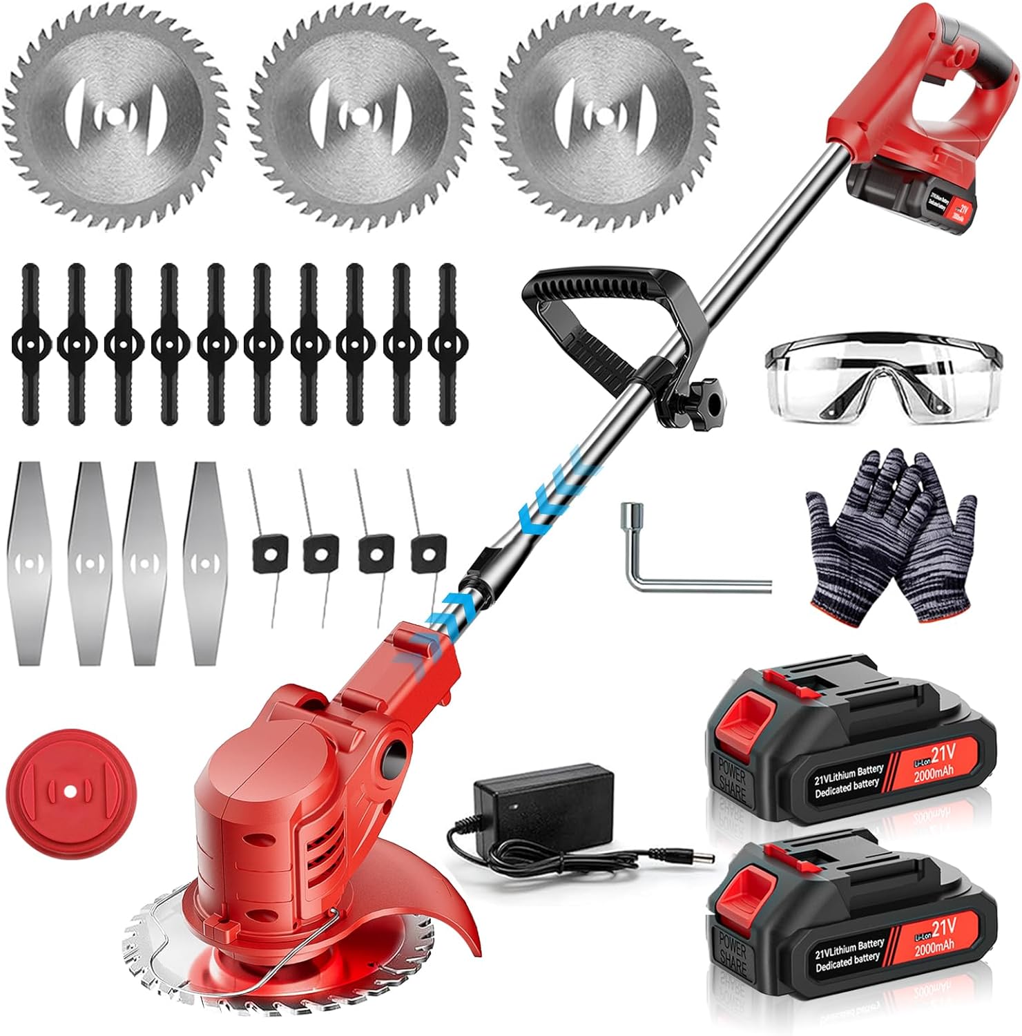 lapex 草刈り機 充電式 大容量バッテリー2個搭載 4種替刃 草刈機