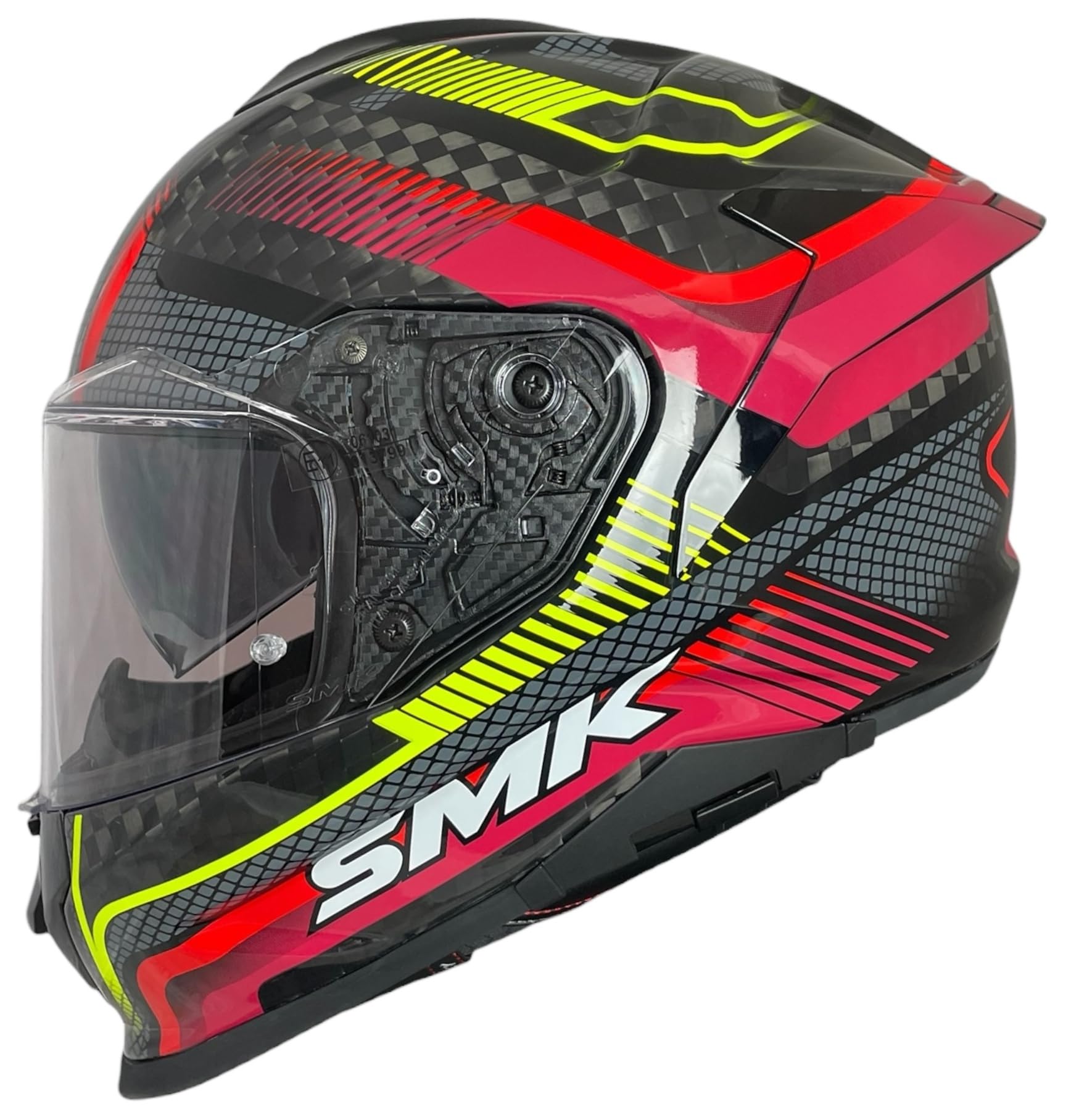 Casco Integral de Moto SMK Titan Carbon Razor GL234 – Fibra de Carbono Decorado Brillo, Ligero, Deportivo, y Visor Antirrayas (L 59/60)