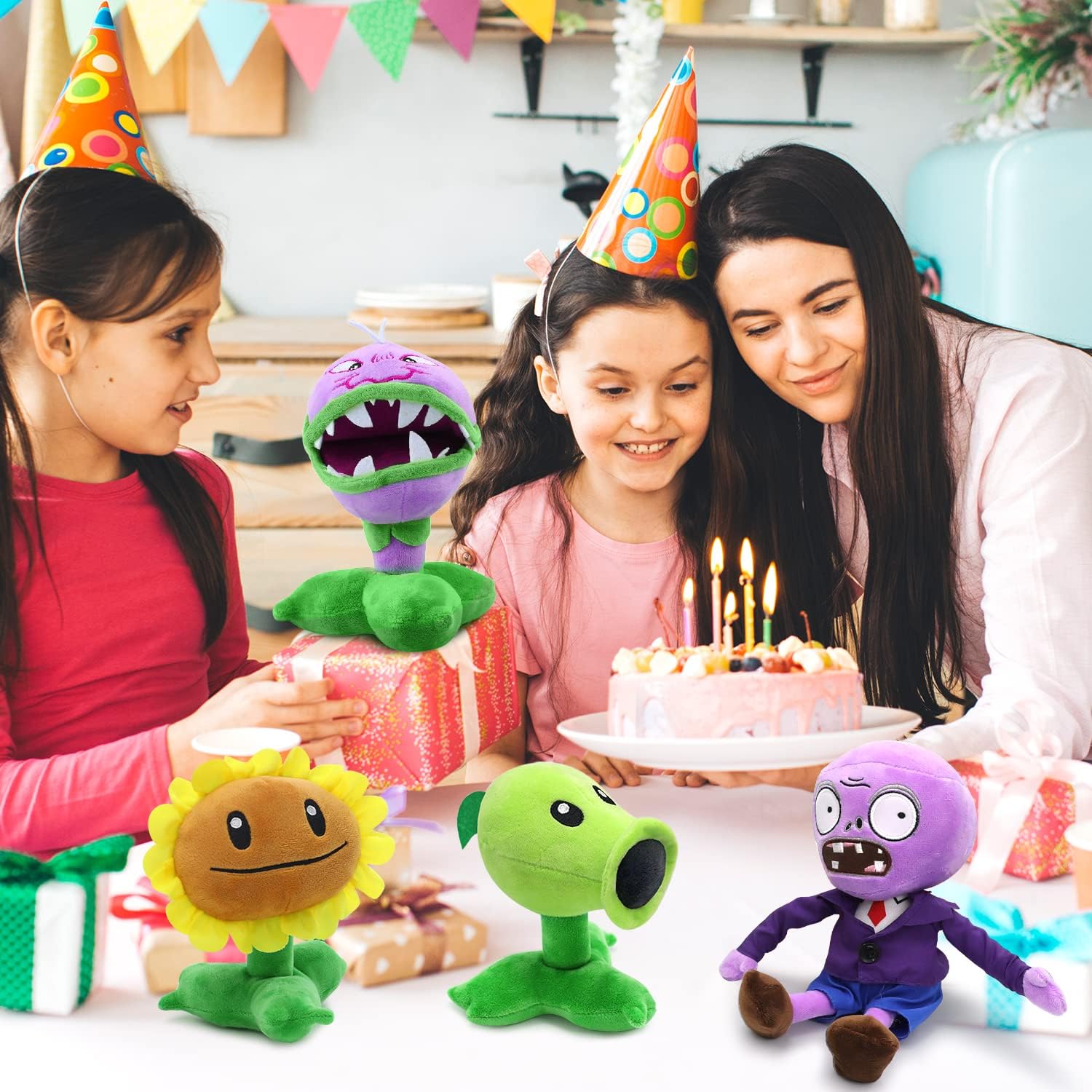Maikerry 6pcs PVZ Plush Toys Sets Stuffed Soft Figure Doll Great Birthday Gifts for Boys and Girls
