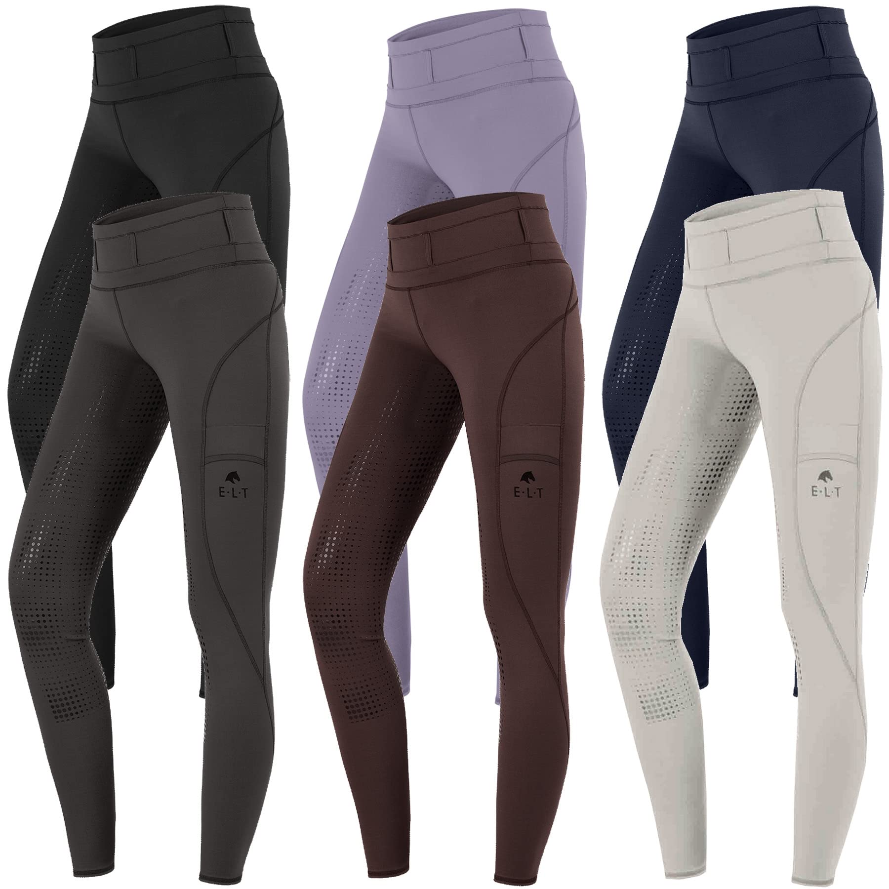 ELT Legging d'équitation Hanna taille haute, bleu nuit, 48