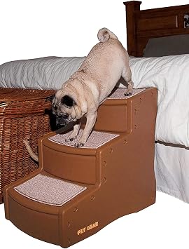 Pet Gear Easy Step III Pet Stairs، 3 خطوة للقطط / الكلاب ، خيوط السجاد القابلة للغسل القابلة للإزالة ، للحيوانات الأليفة حتى 150 رطلاً ، لا توجد أدوات مطلوبة ، متوفرة في ألوان 6
