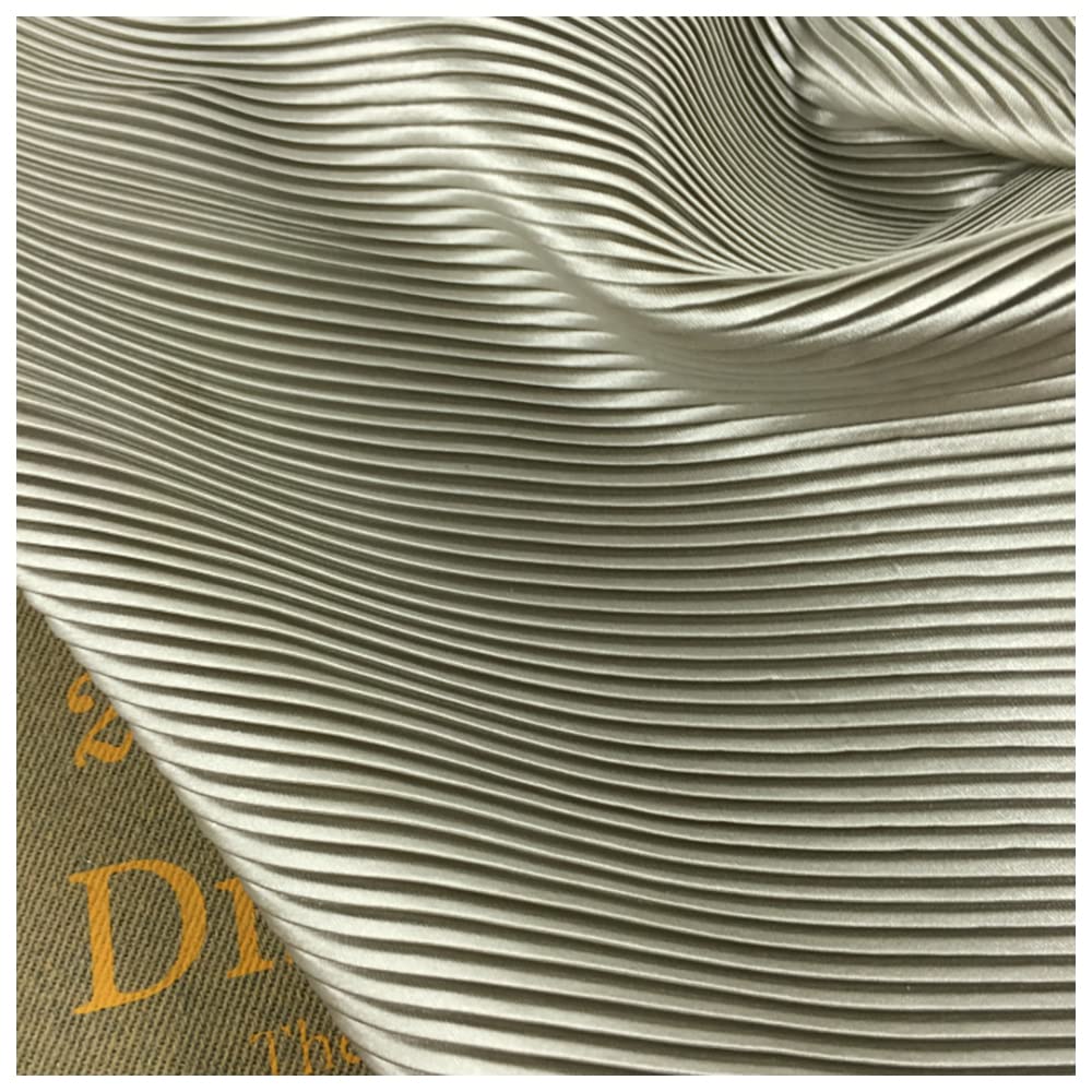 pleated dress material Glossy Pleated Fabric Big Stripes Crushed Satin for Pleated Dress Clothing Making Sold by Meter **IMPORTANT See Size Specific in 2nd Photo**