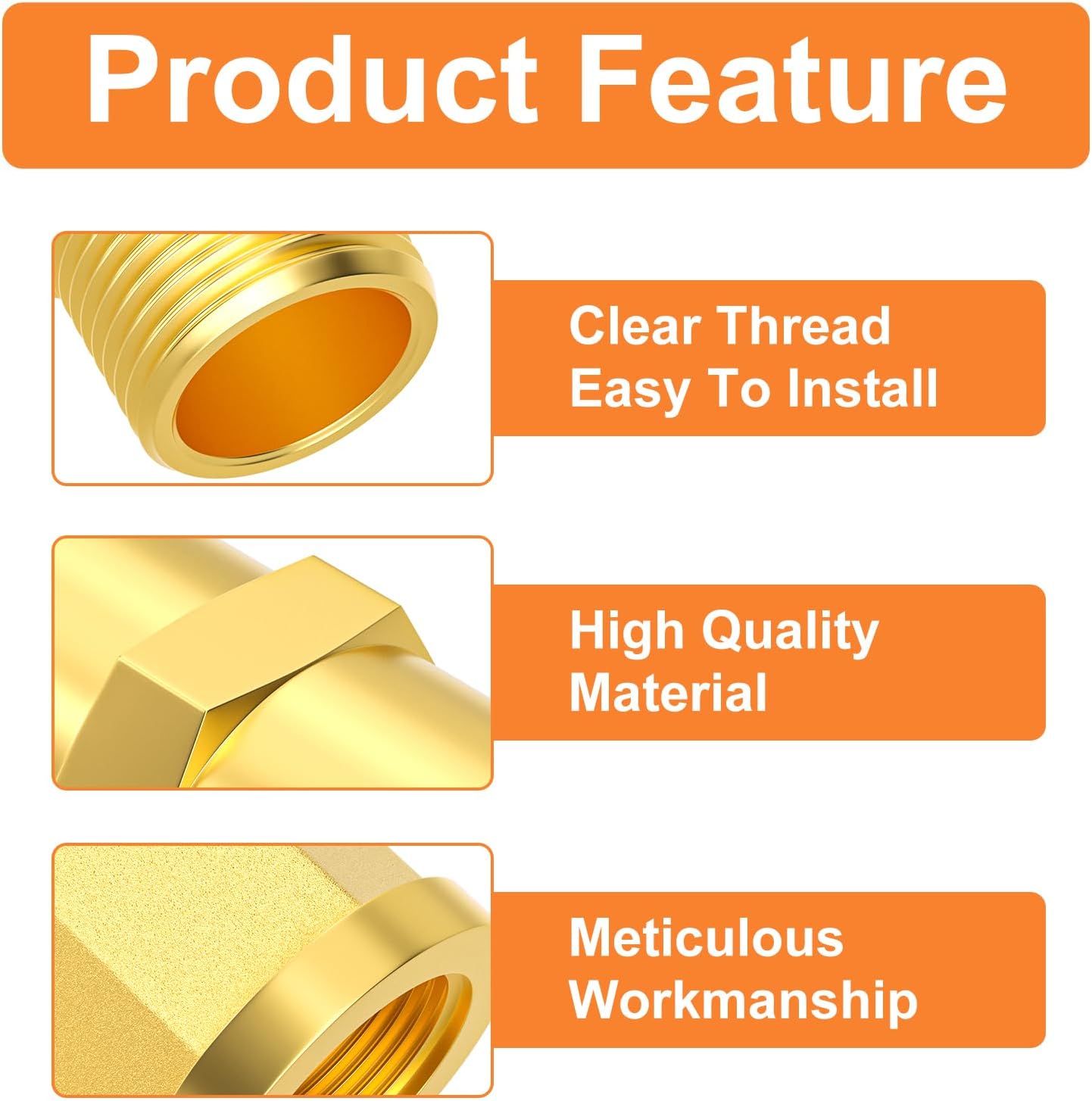 GASHER 24PCS 1/8 Inch NPT Brass Pipe Fittings, Hex Nipple, Hex Coupling, 90 Degree Barstock Street Elbow Air Hose Fittings