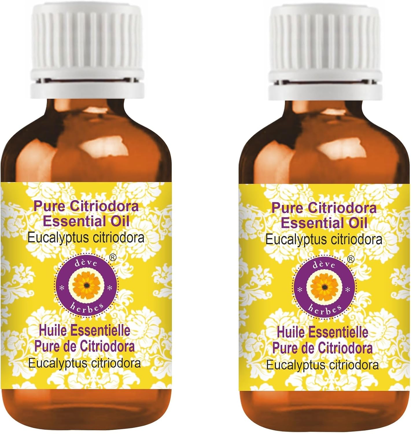 Deve Herbes Pure Citriodora Essential Oil (Eucalyptus citriodora) Steam Distilled 100ml (3.38 oz)