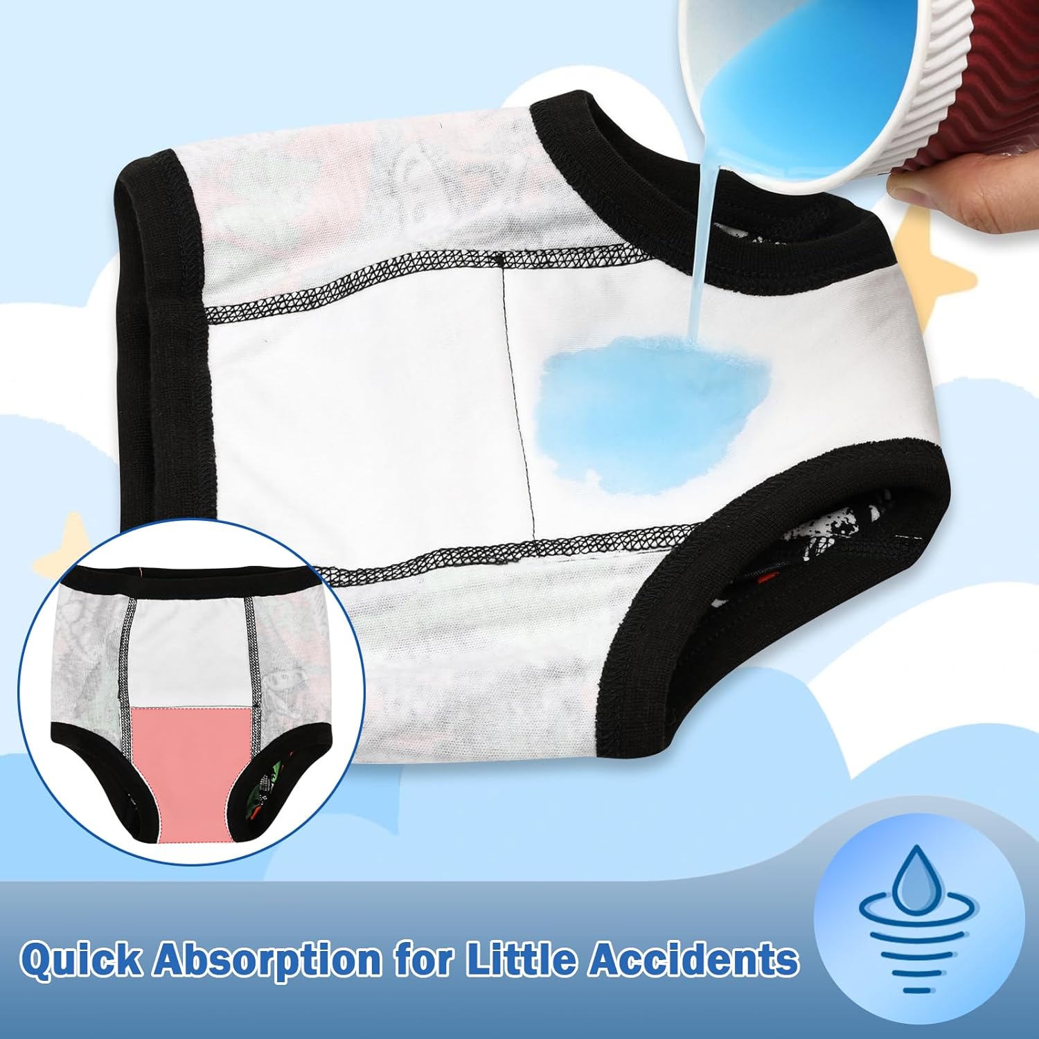 MooMoo Baby Cotton Potty Training Underwear 4 Packs Absorbent Training Pants for Boys 4T - Image 4