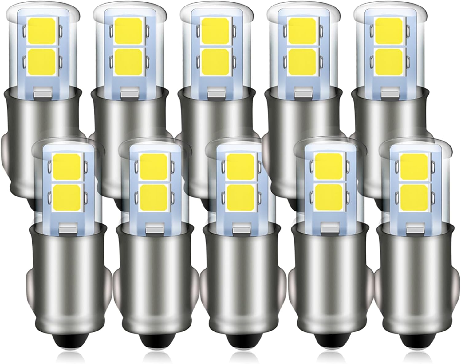 Ruiandsion 10pcs 3898 BA7S LED Bulbs Yellow DC 12V 2835 4SMD, Indicator Lamps, Car Dashboard, Warning Indicator Bulbs