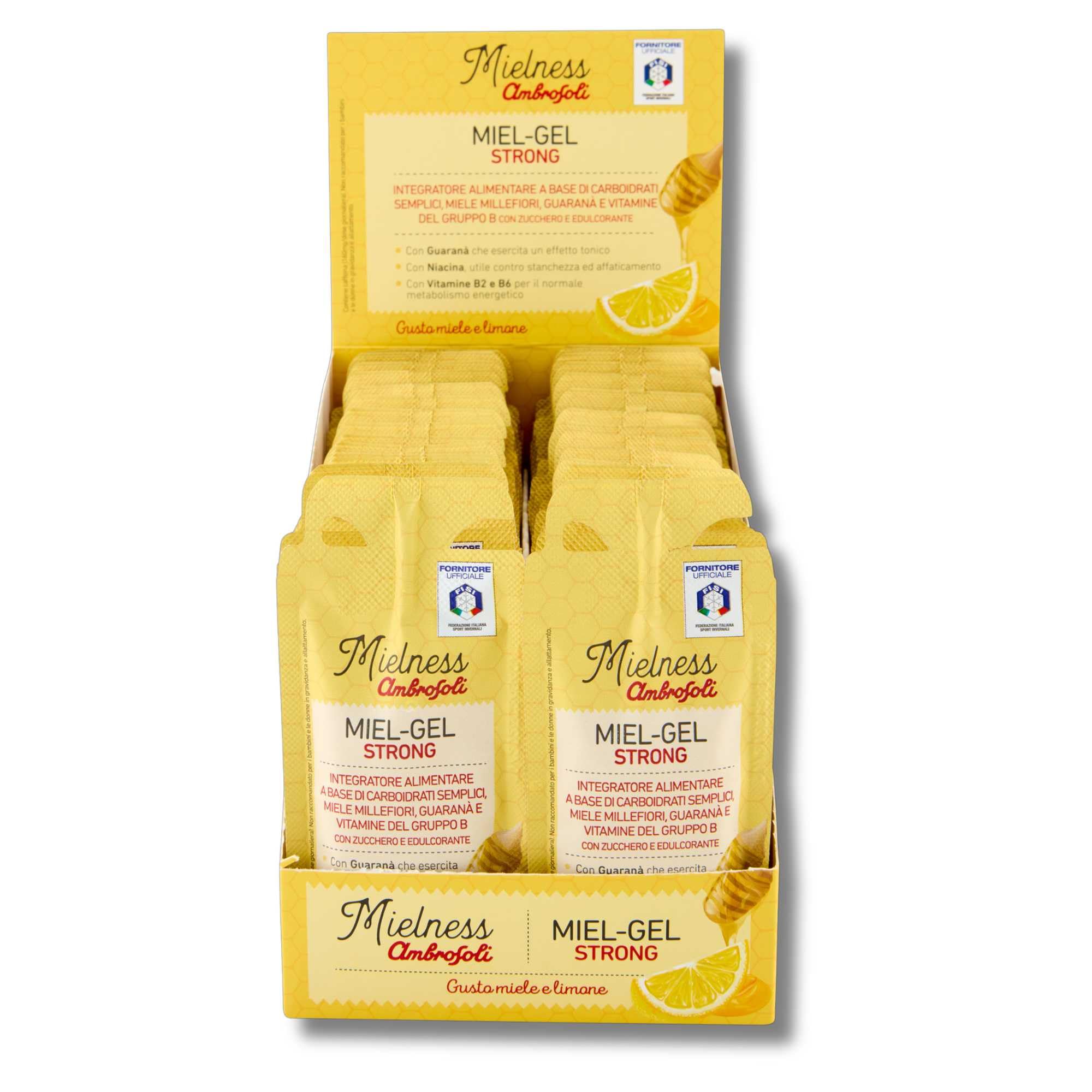 Ambrosoli Miel-Gel Strong, Gel Energetico Miele Limone e Guaranà x30
