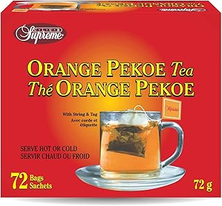 Club Supreme Orange Pekoe Tea Bags - 1728 Black Tea Bags with Strings & Tag - Serve Hot & Cold (Case of 24 x 72 Tea Bags)