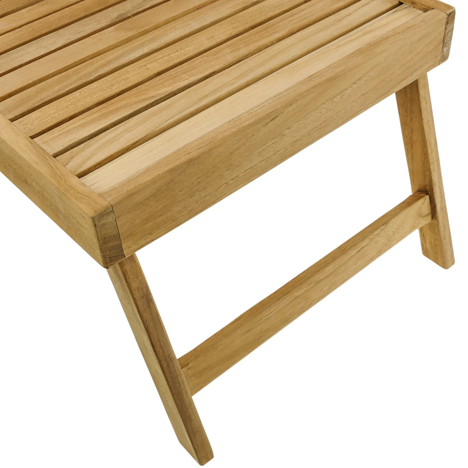 PrimeMatik - Bandeja para Cama 55 x 35 x 5 cm Plegable de Madera de Teca certificada