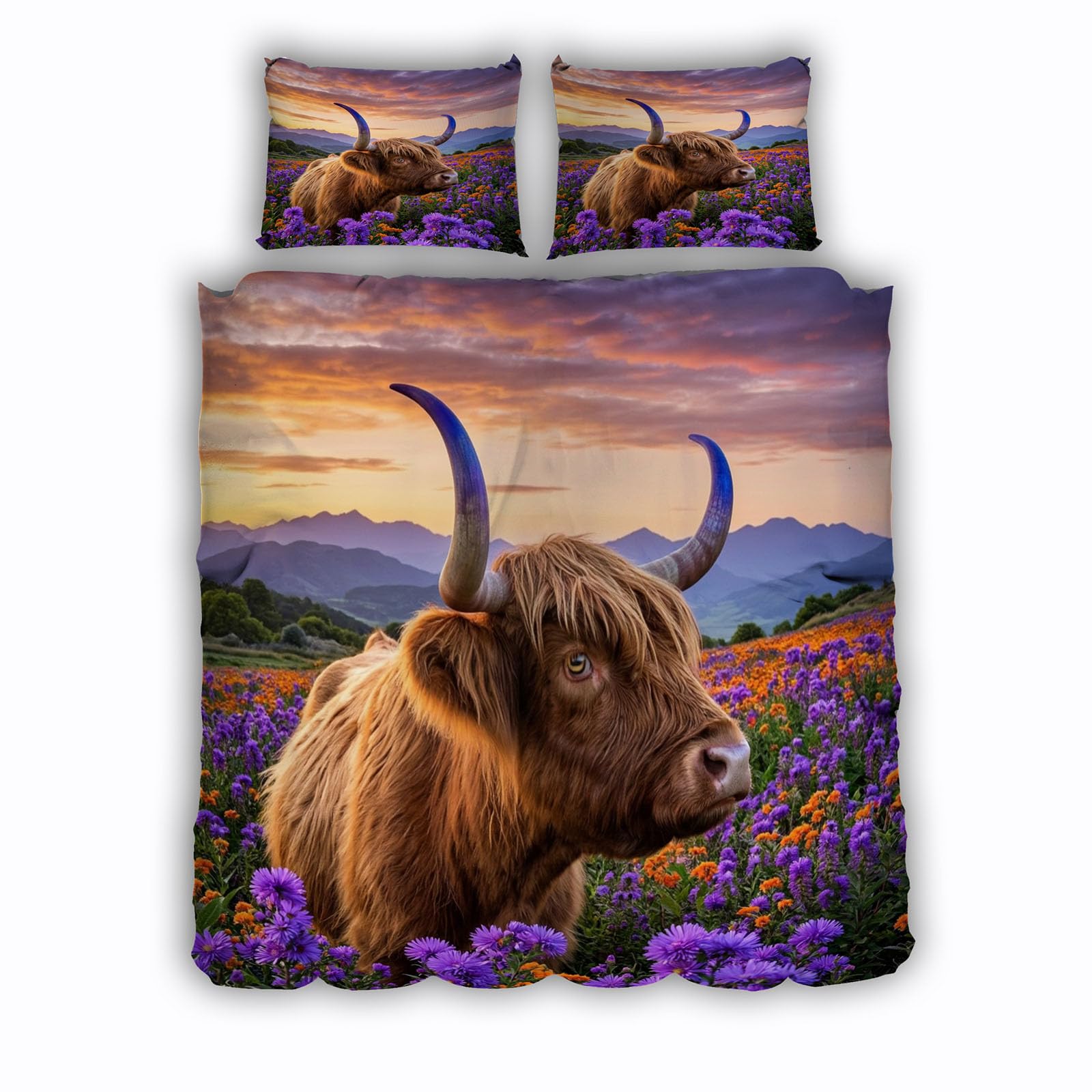 Housse de couette vache de Highland fini les corvées de repassage