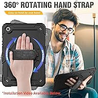 Vista 4 de HXCASEAC Funda para Samsung Galaxy Tab A9 de 8,7 pulgadas, protectora con protector de pantalla/correa de mano/soporte para bolígrafo, resistente a