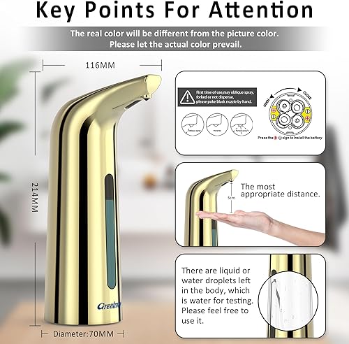 Miniatura 3 de Práctico dispensador de jabón automático sin presión, bomba desinfectante de manos sin contacto con sensor infrarrojo, dispensador de jabón de