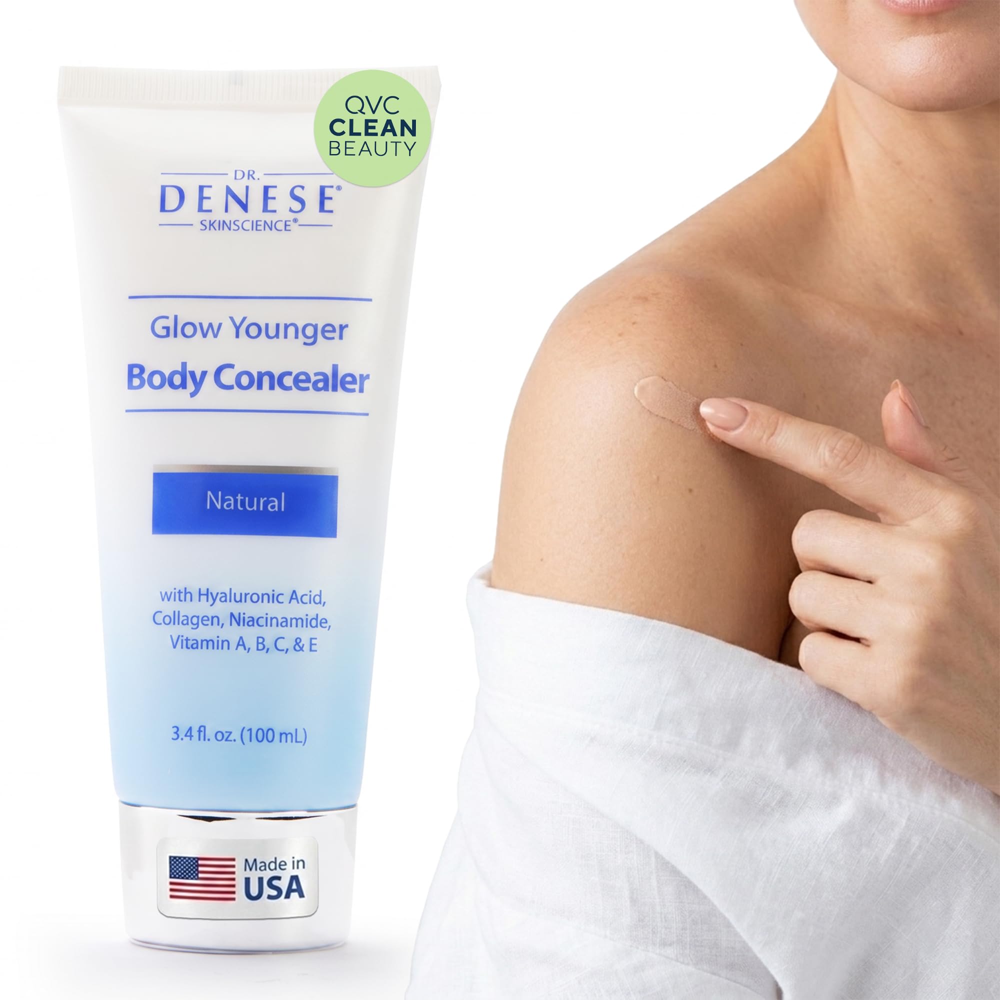 Dr. Denese Glow Younger Body Concealer 3.4 oz – Full Coverage – Natural