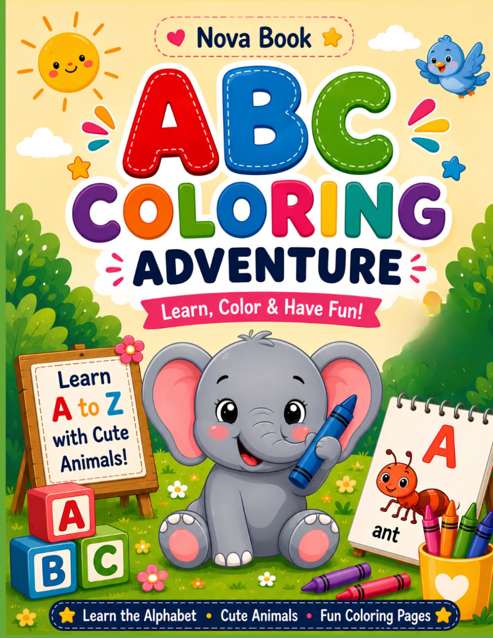 ABC Coloring Adventure: Learn, Color & Have Fun with Cute Animals