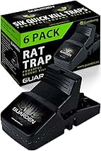 Rat Trap Six Pack - Indoor and Outdoor Traps for Mice, Voles, Rats, Chipmunks - Easy to Set, Powerful Snap, Quick Kill - by Guarden