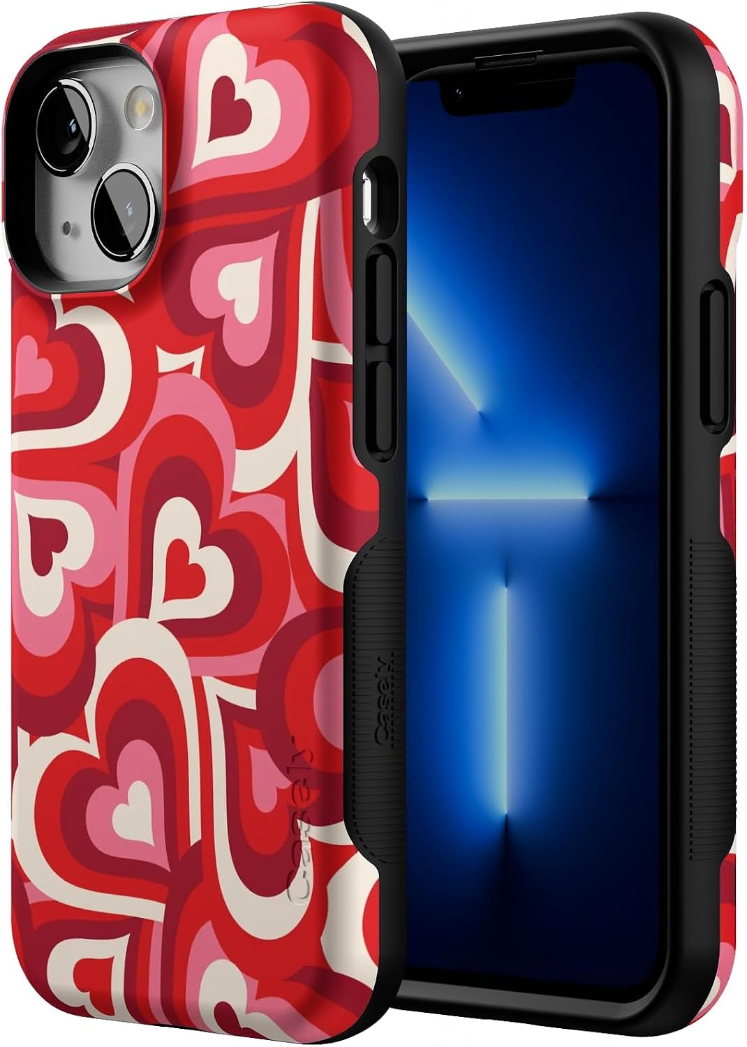 Casely iPhone 13 Mini Case | Love Song Remix | Ombre Hearts | Bold Protective Design | Compatible with MagSafe
