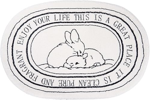 Miniatura 6 de Alfombras de baño de color blanco y negro, de 20 x 32 pulgadas, suaves, absorbentes, bonitas, para el suelo del baño, lavables a máquina,