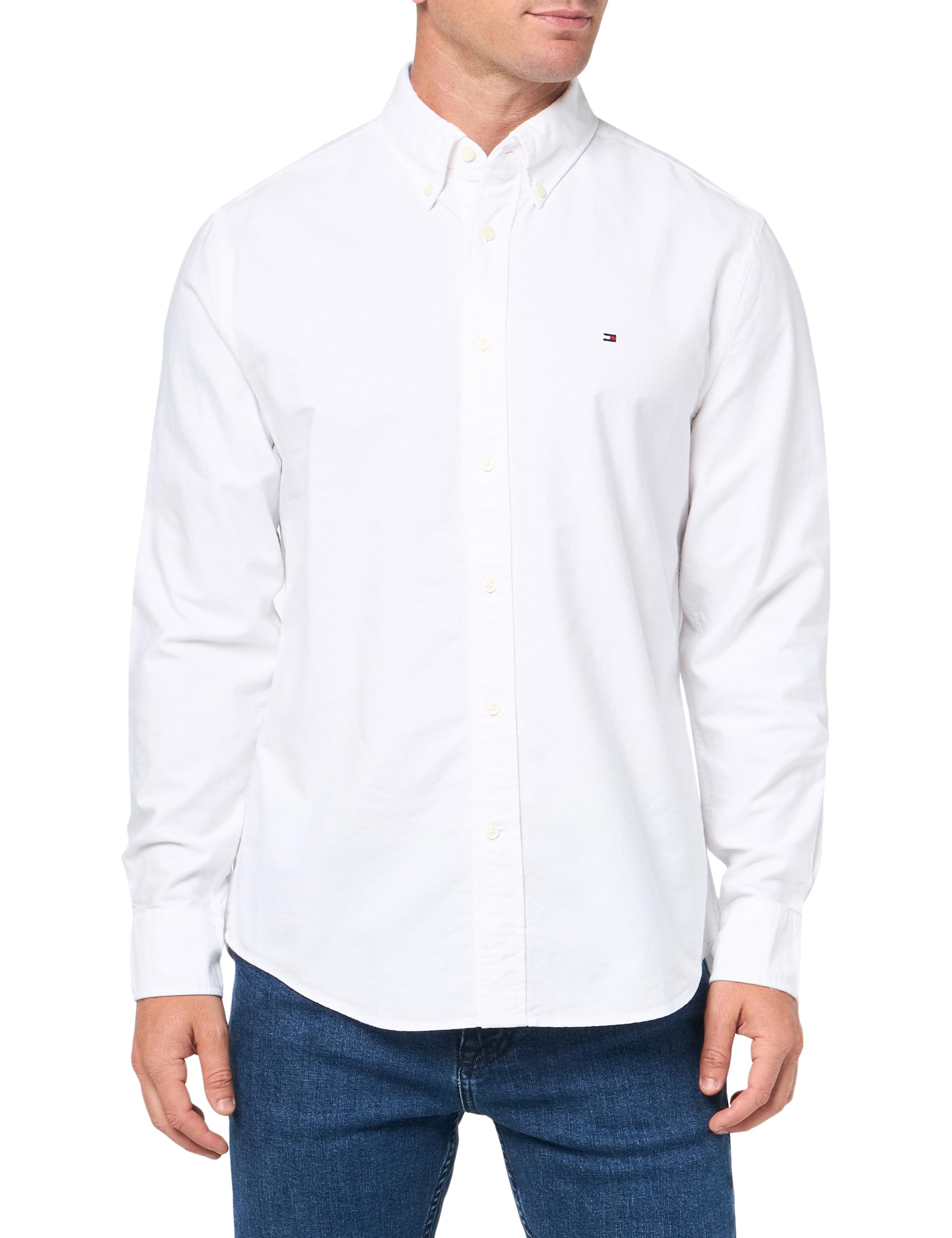 Tommy Hilfiger Langärmeliges Oxford-Hemd, Normale Passform, Herrenhemden, Button-Down-Shirts, auch erhältlich in Big und Tall
