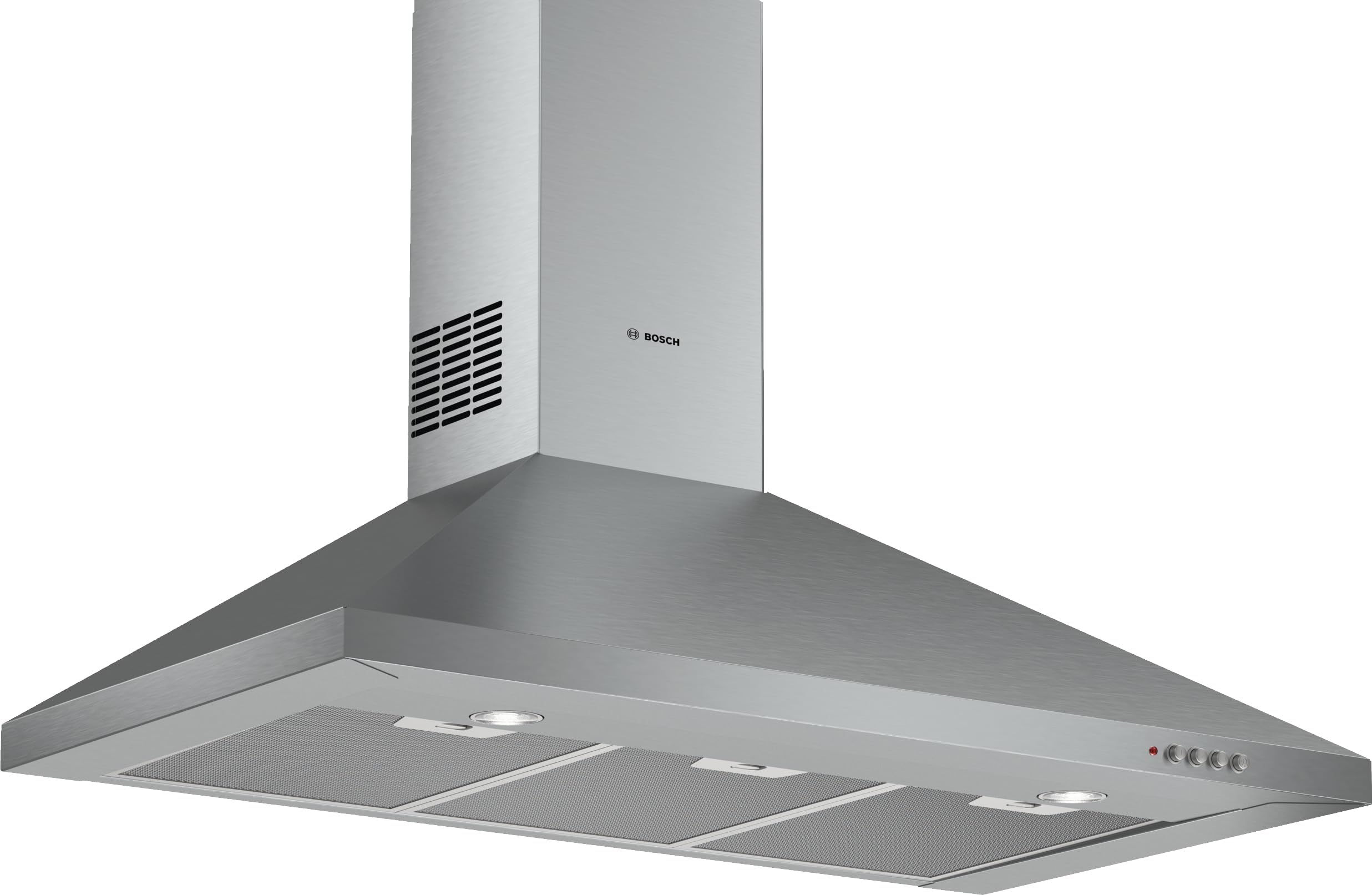 Bosch Series 2 Wall-mounted cooker hood Pyramidal Chimney Hood, 90 cm Stainless Steel - DWP94CC50M, 3 Year Warranty