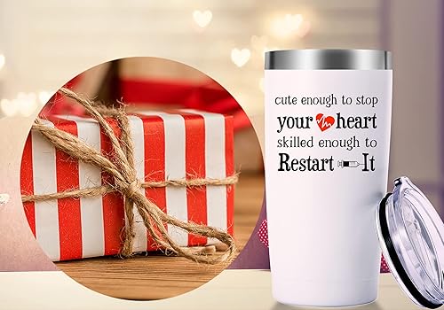 Miniatura 7 de Taza lo suficientemente bonita como para detener tu corazón lo suficientemente hábil como para reiniciarlo. Taza de la semana de enfermeras,