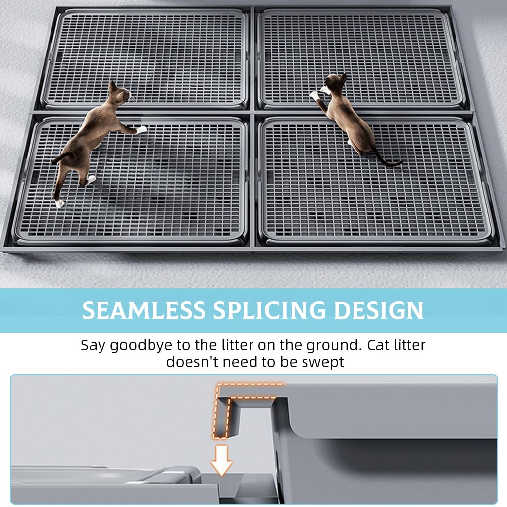 Qpets Cat Litter Box Step, Expandable Interlock Litter Mat 42 CM x 28.5 cm 1