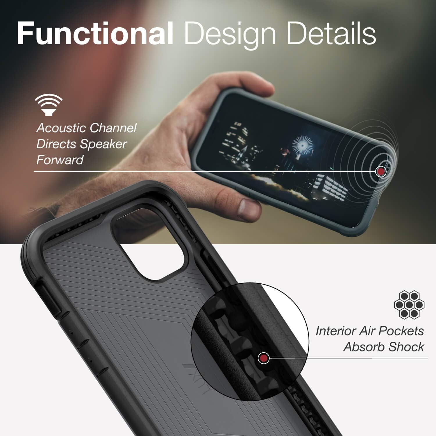 Authentic Crazy Deals Raptic Lux, Compatible with Apple iPhone 11 (Formerly X-Doria Lux) - Military Grade Drop Tested, Aluminum, TPU, and Polycarbonate Protective Case for Apple iPhone 11, Black Carbon Fiber