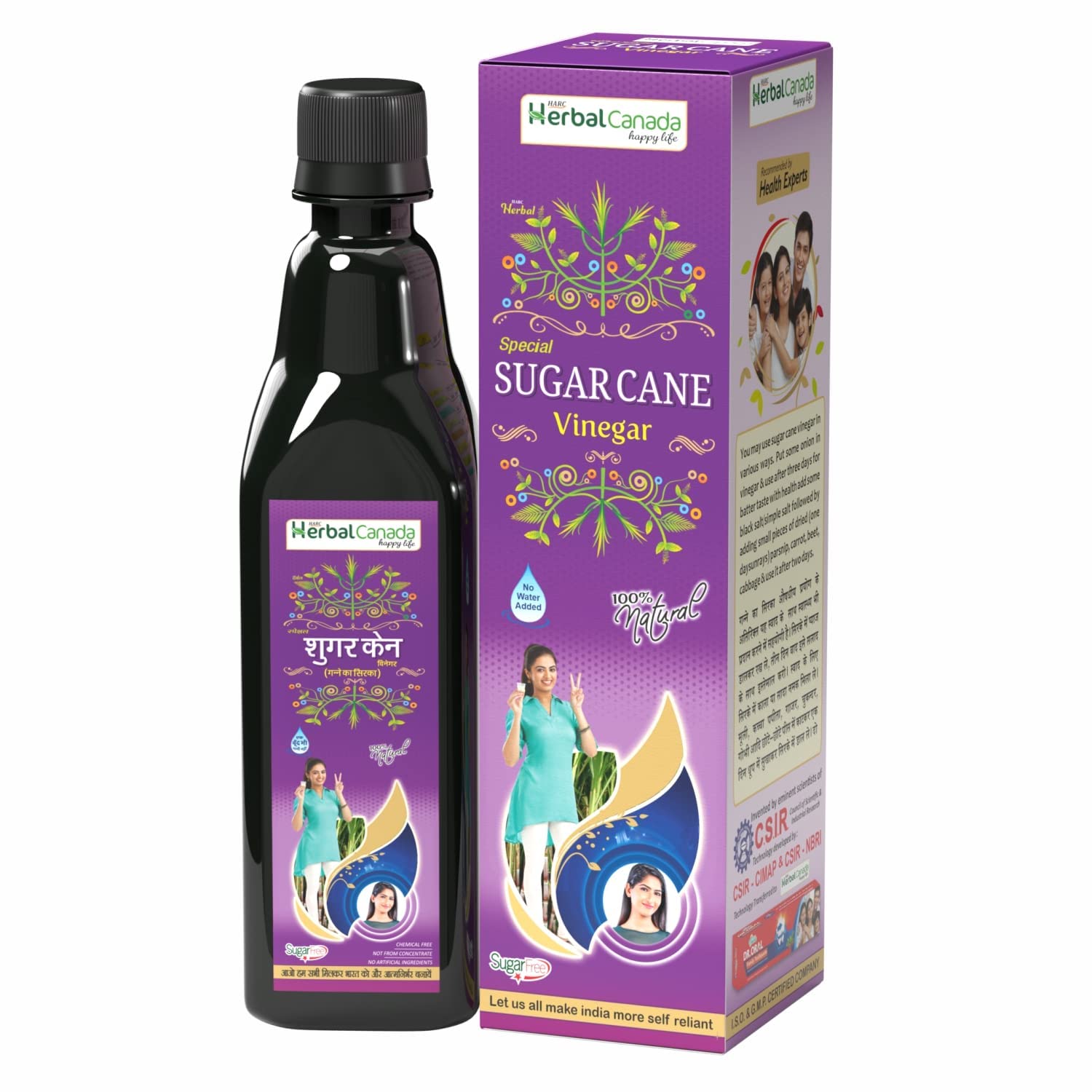 CROW Herbal Canada Ocet trzciny cukrowej, nieogrzewany i niepasteryzowany, 500 ml