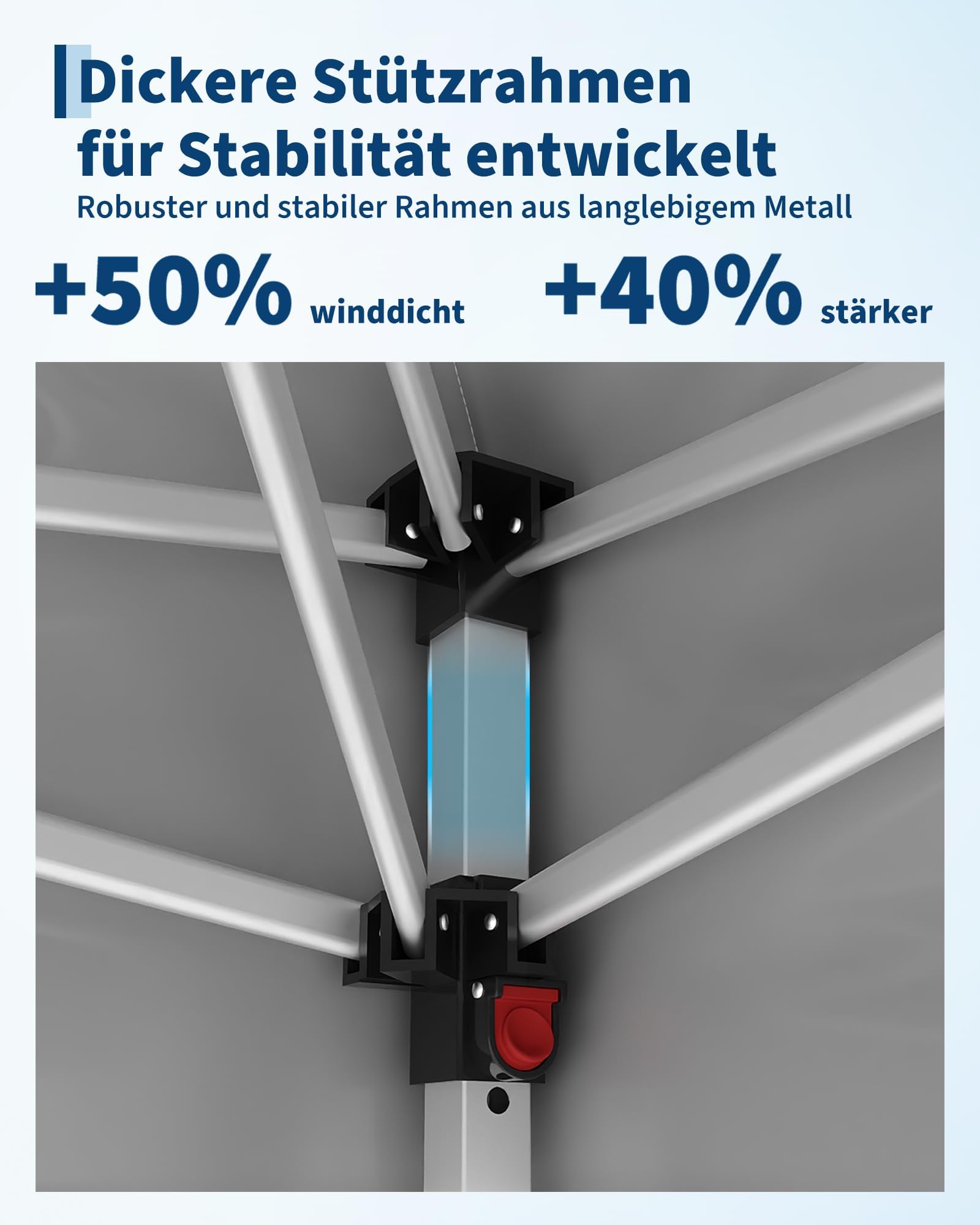 Faltbarer Pavillon, 3 x 3 m, wasserdicht, für den Garten, 4 Seitenwände mit Fenstern, UV-Schutz 50+, höhenverstellbar, robuste Stahlkonstruktion, inklusive Heringe, Seile, Sandsäcke und Tasche