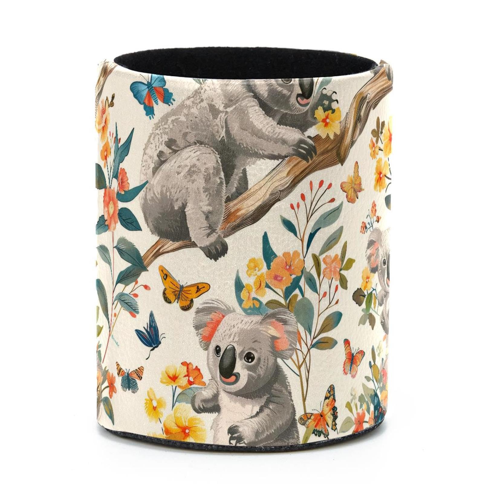 VAPOKF Round Pencil Holders for Desk, Cute Koala Pen Holders Pen Pot Makeup Brushes Storage Desktop Stationery Supplies Organiser for Home Office