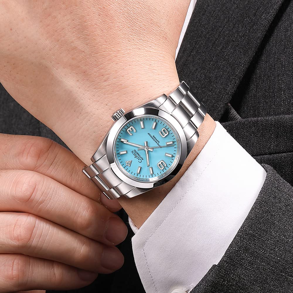 FINNIAN CADISEN Automatik Uhr Herren Mechanische Automatikuhr 36MM Wasserdicht Klassisch minimalistisches kleines Zifferblatt