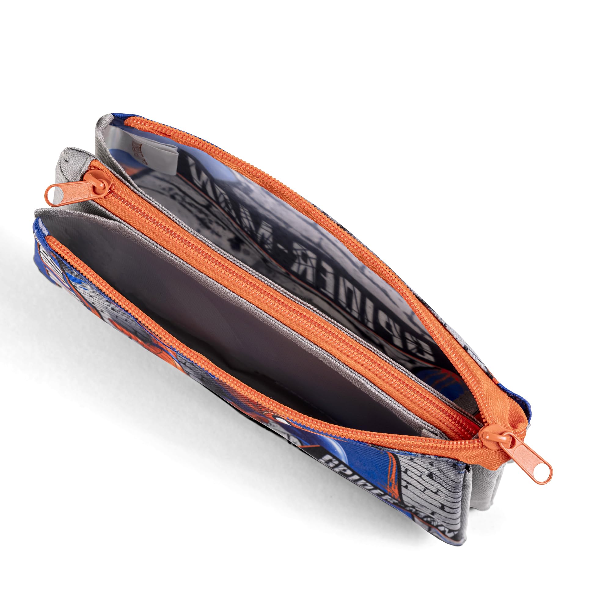 Disney Spider-man Boys Multiple Compartments Zip Closure School Pencil Case, Blue - Image 3