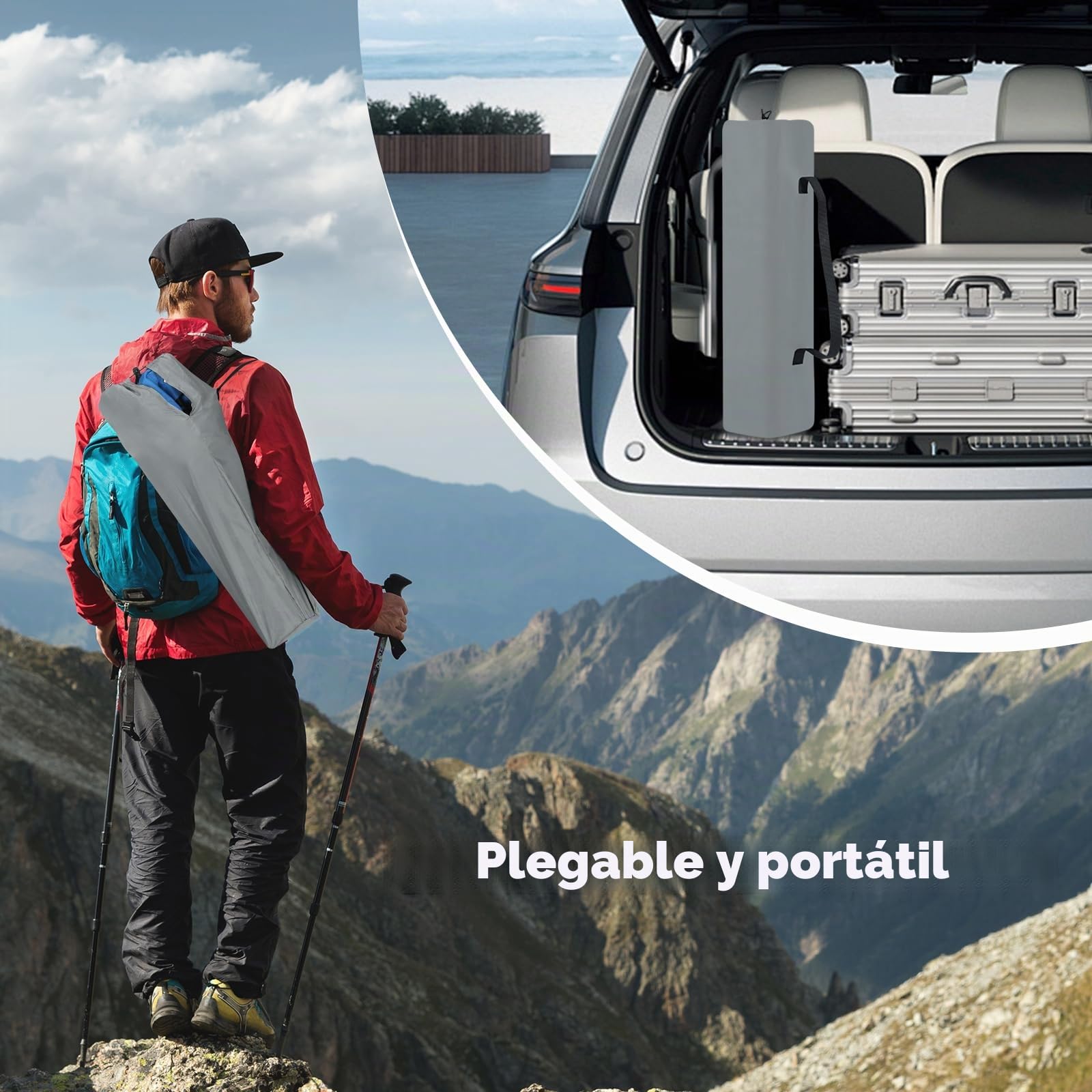 WOLTU Silla Camping Plegable, Portátil y Ligera, Azul