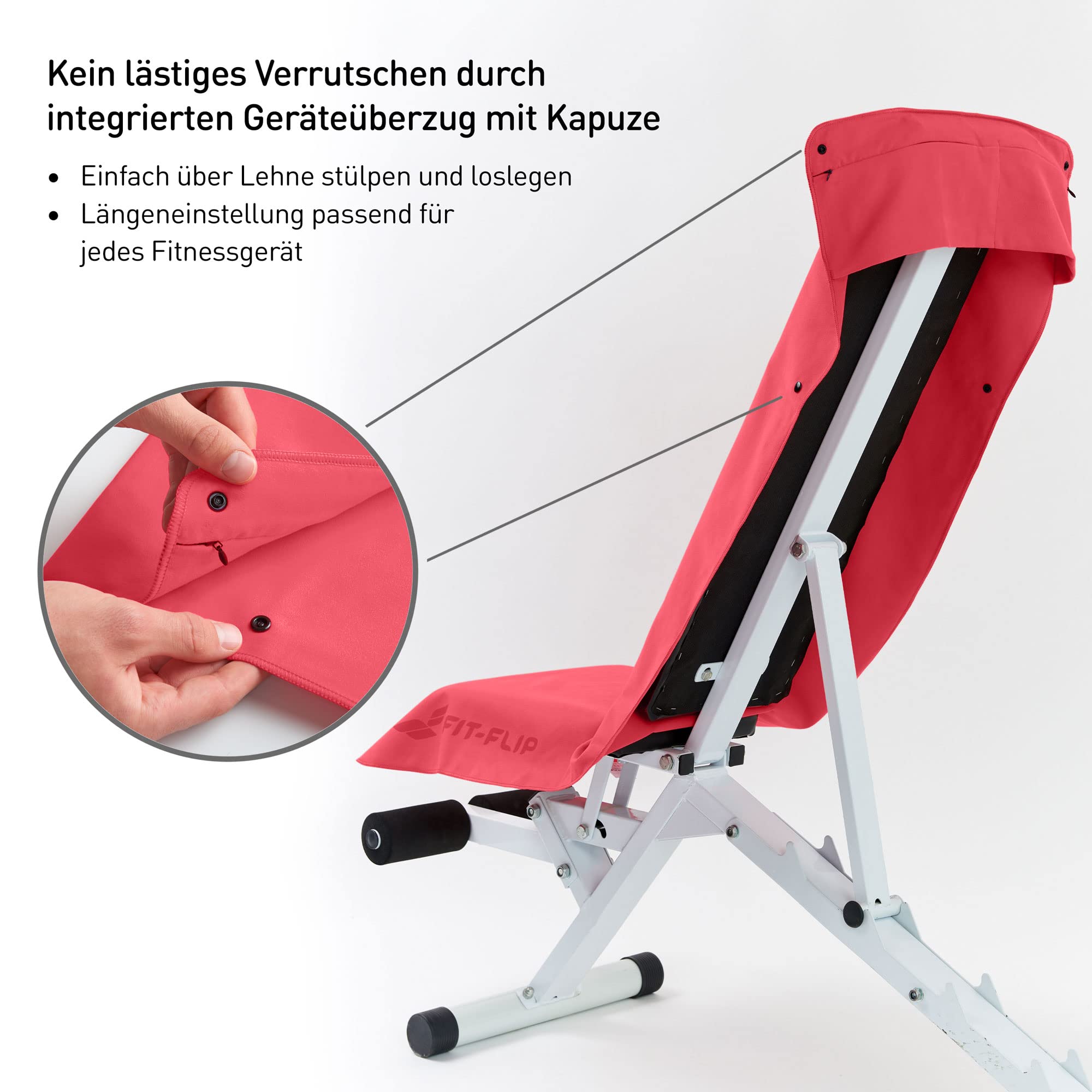 Fit-Flip Asciugamano Sportivo con Scomparto a Cerniera e Clip Magnetica - Telo in Microfibra - Compatto e ad Asciugatura Rapida - Accessori da Palestra uome e Donna