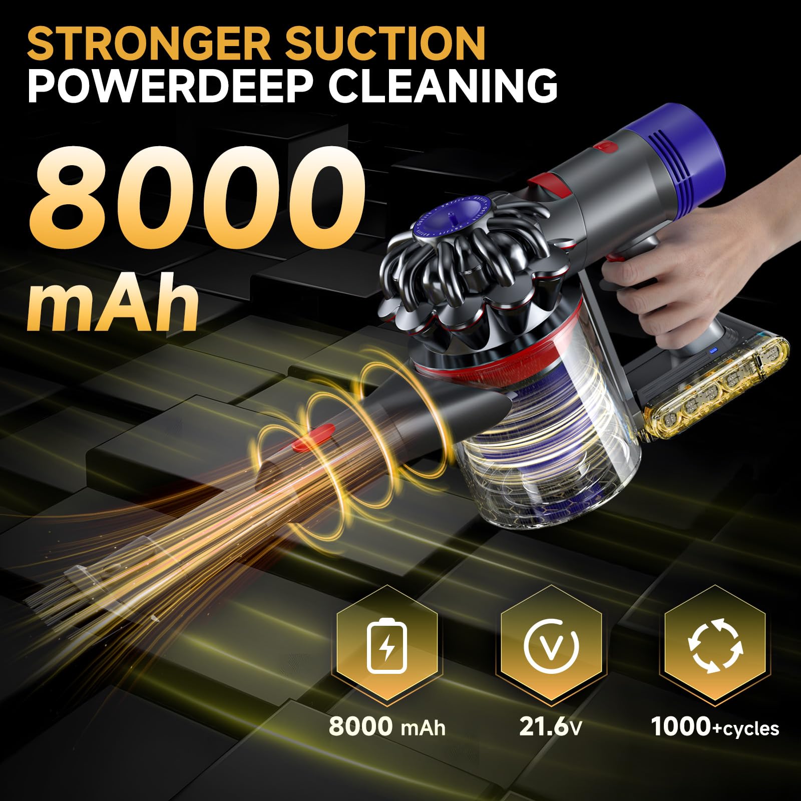 Upgraded 8000mAh 21.6V Battery Replacement Compatible with Dyson