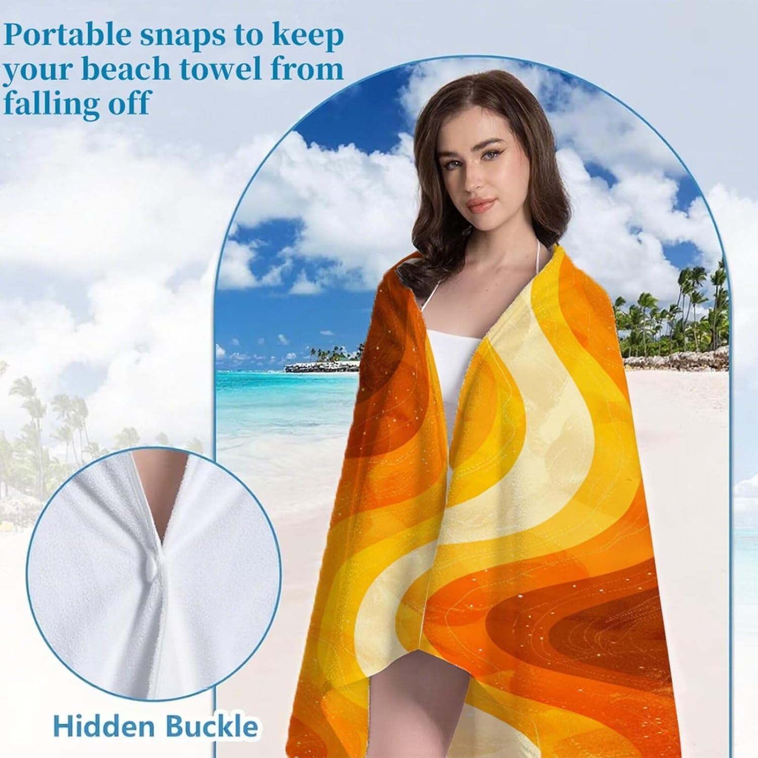 Beach Towel 90x180cm Bath Towels, Quick Dry Microfiber Towel, Sand Free, Super Absorbent, Lightweight, Compact Design, Towels for Bathroom Travel, Pool, Gym, Camping, Beach Vacation Essentials A2-785