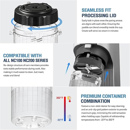 Miniatura 4 de Pintas de repuesto para recipientes Ninja Creami Breeze  Paquete de 4, vasos de 16 onzas compatibles con NC100 NC200 NC201 CN205A Series Creamy